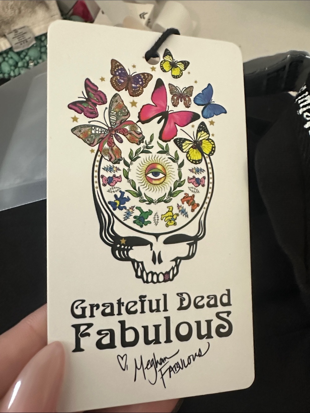 Grateful Dead by Meghan Fabulous Black Short-Sleeve Tee with Red & Blue Skull - Picture 11 of 15